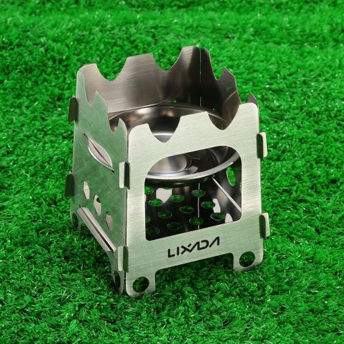  Lixada Camping Stove Portable Lightweight Folding Wood Burning Backpacking Stove for Outdoor Cooking Picnic Hunting