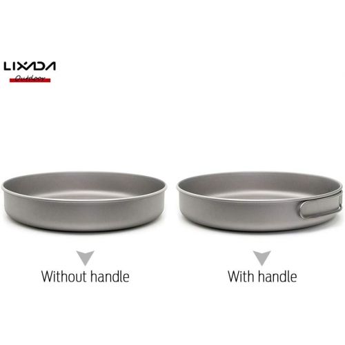  Lixada Ultralight Titanium Frypan Outdoor Camping Hiking Picnic Cooking Frying Pan with Folding Handle