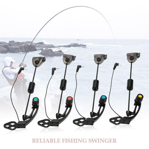  [아마존베스트]Lixada LED Fishing Swinger Bite Alarm, Set of 4