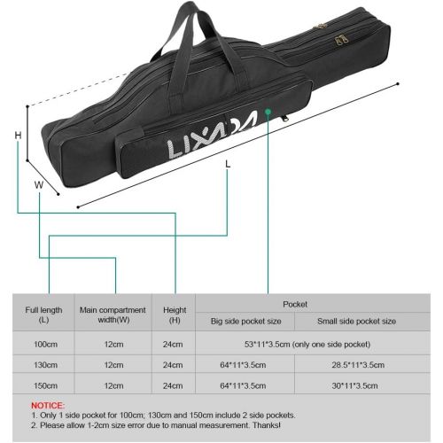  [아마존베스트]Lixada Fishing bag, rod bag, rod case, fishing case, fishing bag, movable folding 100 cm/130 cm/150 cm.