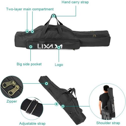  [아마존베스트]Lixada Fishing bag, rod bag, rod case, fishing case, fishing bag, movable folding 100 cm/130 cm/150 cm.