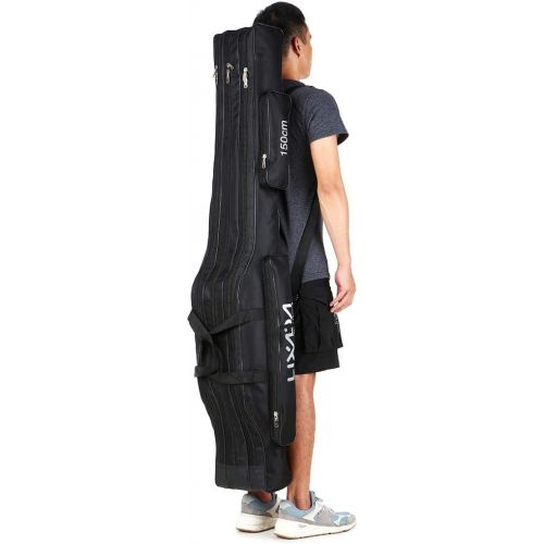  [아마존베스트]Lixada Fishing Bag, 130 cm / 150 cm, Three Layers, Portable, Folding, Fishing, Rod, Tool, Carry, Carrier, Travel Bag