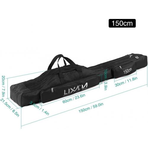  [아마존베스트]Lixada Fishing Bag, 130 cm / 150 cm, Three Layers, Portable, Folding, Fishing, Rod, Tool, Carry, Carrier, Travel Bag