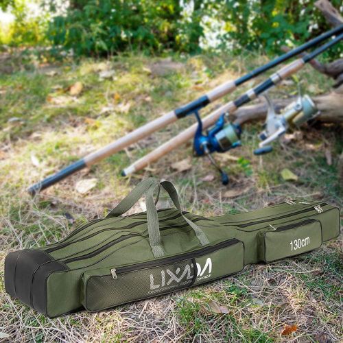  [아마존베스트]Lixada Fishing Bag, 130 cm / 150 cm, Three Layers, Portable, Folding, Fishing, Rod, Tool, Carry, Carrier, Travel Bag