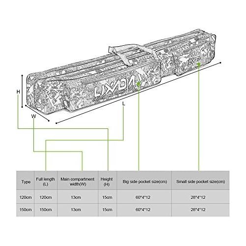  [아마존베스트]Lixada Fishing Bag Double Layer Large Capacity Fishing Tackle Bag 120/150 cm