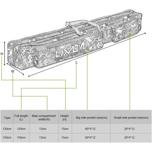  [아마존베스트]Lixada Fishing Bag Double Layer Large Capacity Fishing Tackle Bag 120/150 cm