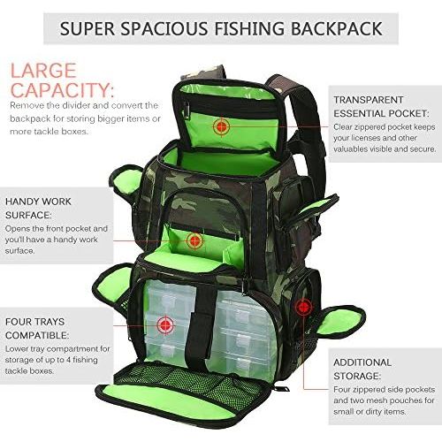  [아마존베스트]Lixada Fishing Bag, Fishing Lure Box Storage Bag with 4 Tackle Boxes