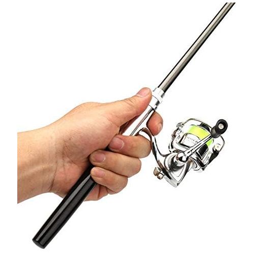 [아마존베스트]Lixada 1 m / 1.4 m bag foldable fishing rod reel combo mini pen fishing rod kit telescopic fishing rod spinning reel combo kit.
