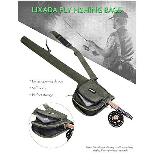  [아마존베스트]Lixada Fishing Rod Bag 9 Inch Fly Fishing Rod and Reel Combo with Carry Bag 10 Flies Complete Starter Package Fly Fishing Kit
