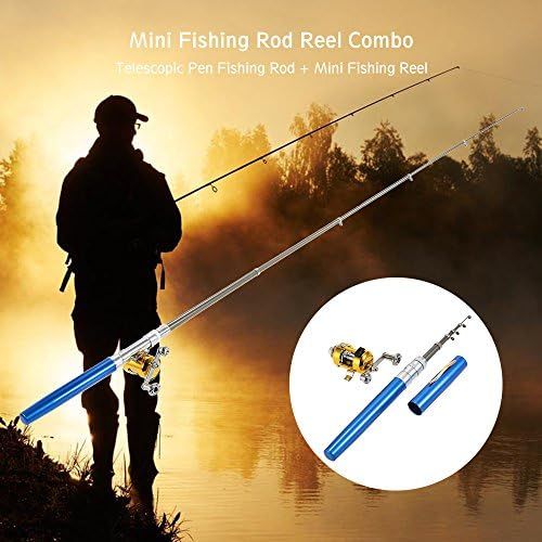  [아마존베스트]Lixada Fishing Rod Fishing Reel Combo Set Mini Telescopic Portable Pocket Spring Fishing Rod Polo Shirt with Reel