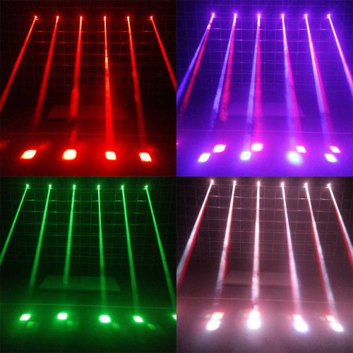  Lixada LED Head Moving Light Rotating Moving Head DMX512 Sound Activated Master-slave Auto Running 1113 Channels RGBW Color Changing Beam Light for Disco KTV Club Party