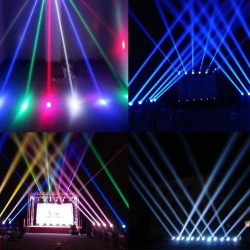  Lixada LED Head Moving Light Rotating Moving Head DMX512 Sound Activated Master-slave Auto Running 1113 Channels RGBW Color Changing Beam Light for Disco KTV Club Party