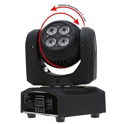  Lixada 8LED 80W RGBW 15  21 Channel DMX 512 Double Sides Wash Infinite Rotating Moving Head Light LED Stage Pattern Lamp for Indoor Disco KTV Club Party