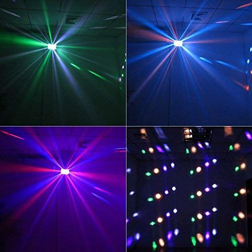  Lixada 24W DJ Lights 8 Colors LED Wide Beam Laser Strobe Light 6 channel Led DMX lighting with IR remote control metal casing Club Light home KTV disco stage effect Lighting