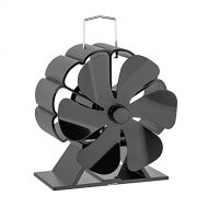 Lizefang Wood Burning Stove Fan, 6 Propeller Stove Fan Silent Efficient Heat Distribution Fan Fireplace Fan