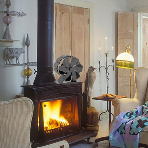  Lizefang Wood Burning Stove Fan, 6 Propeller Stove Fan Silent Efficient Heat Distribution Fan Fireplace Fan