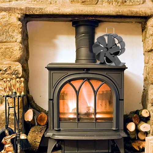  Lizefang Wood Burning Stove Fan, 6 Propeller Stove Fan Silent Efficient Heat Distribution Fan Fireplace Fan