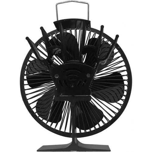  Lizefang 6 Blades Burning Stove Fan, Heat Powered Fireplace Fan with Protective Cover for Wood Burning Stove Gas Stove Pellet Stove, Low Fuel Consumption but High Efficiency
