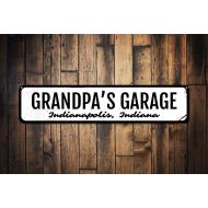 /LiztonSignShop Grandpas Garage Sign, Gift for Mechanic, Custom Garage Decor, Fathers Day Gift, Metal Garage Location Sign - Quality Aluminum ENS1001530