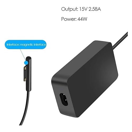  65W Surface Pro Charger Compatible with Microsoft Surface Pro 3 4 5 6 7 8 9 X 1769 1736 1800 Laptop Charger