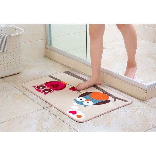  Lldaily 3 Pcs Non-Slip Kitchen Mat Rubber Backing Doormat Entry Runner Rug Set Modern Bath Area Rugs,Owl Design 16x24inches+20x31.5inches+20x47inches