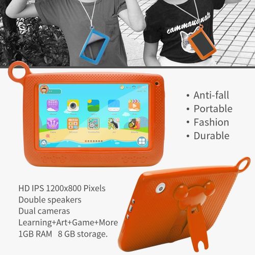  Llltrade LLLtrade 7 inch Kids Education Tablets Android 5.1 8GB, Kids Software Pre-Installed, Premium Parent Control, Educational Game Apps,Wifi,Bluetooth (Orange)