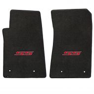 Lloyd Mats Fits 2010-2014 Chevy Camaro 2pc Ebony Black Floor Mats Set with SS Logo in Red