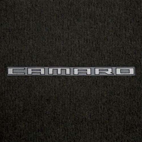  Lloyd Mats 2010-2014 Chevy Camaro 2pc Ebony Black Floor Mats Set with CAMARO Logo Embroidery in Silver