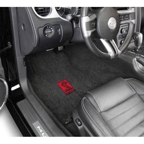  Lloyd Mats Shelby GT-350 Black Front Velourtex Floor Mats Red Grille Logos