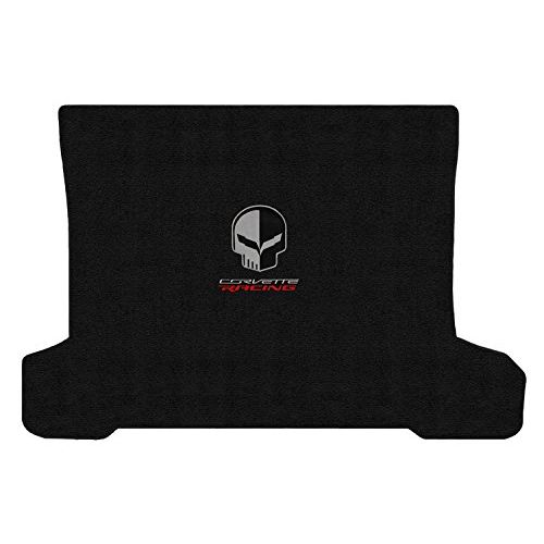  Lloyd Mats Corvette C7 Coupe Jet Black Rear Cargo Mat - Jake Skull & Racing Logos