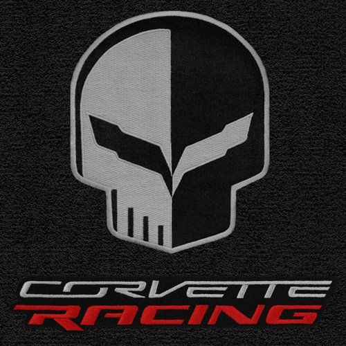  Lloyd Mats Corvette C7 Coupe Jet Black Rear Cargo Mat - Jake Skull & Racing Logos
