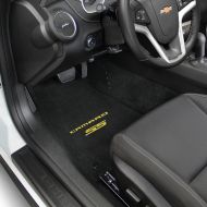 Lloyd MatsClassic Loop Ebony 2pc Front Floor Mats For Chevy Camaro 10-15 w/ Yellow Camaro SS Script Logo