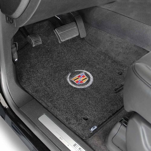  Lloyd Mats 2007-2014 Escalade ESV Ebony Ultimat Front Floor Mats - Cadillac Crest & Wreath Logo