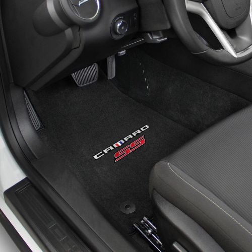  Lloyd Mats VELOURTEX Floor Mats for CAMARO 2016-ON 2PC Mats EBONY VELOURTEX CAMARO + SS RED DOUBLE LOGO