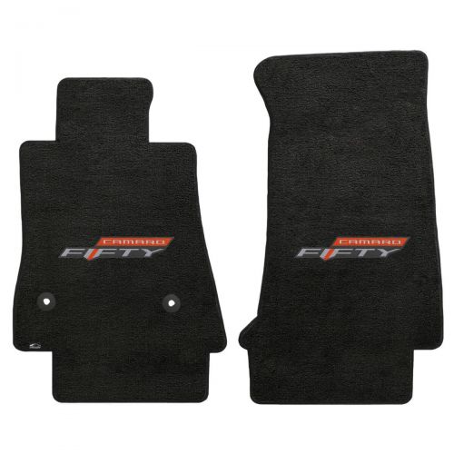  Lloyd Mats Fits CAMARO 2017 Custom Fit 2 PC Floor Mats EBONY VELOURTEX 50TH ANNIVERSARY LOGO