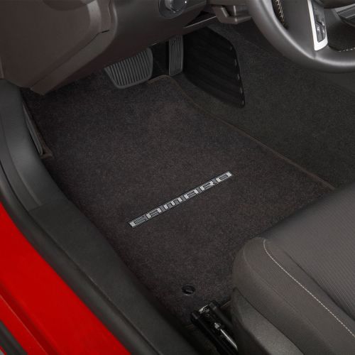  Lloyd Mats Fits 2010-2015 Camaro Ebony Black Front & Rear Floor Mats - Silver CAMARO Logos