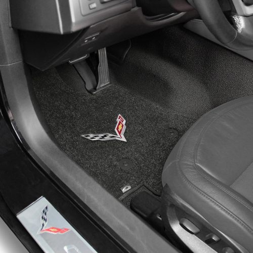  Lloyd Mats Fits 2014-2018 C7 Corvette Stingray Floor Mats w/ Flags: Black