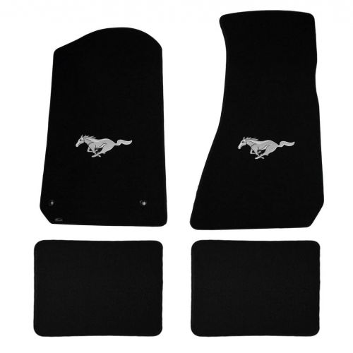  Lloyd Mats Fits 1994-2004 Ford Mustang Black Front and Rear Floor Mats - Silver Running Horse