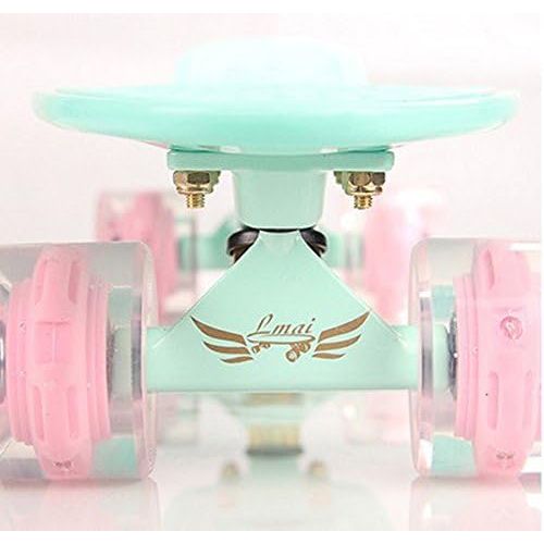  Lmai Skateboards LMAI 22 Cruiser Skateboard Graphic Mini Complete Skateboard (Light Blue)