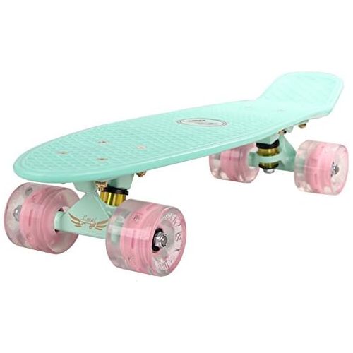  Lmai Skateboards LMAI 22 Cruiser Skateboard Graphic Mini Complete Skateboard (Light Blue)