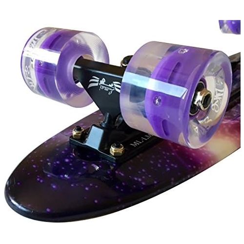  Lmai Skateboards LMAI 22 Cruiser Skateboard Graphic Mini Complete Skateboard (Purple Starry)