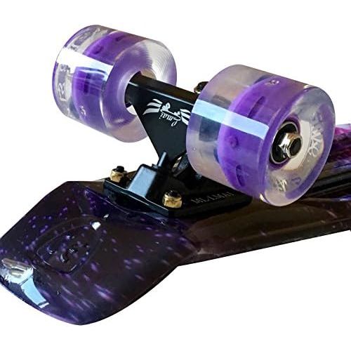  Lmai Skateboards LMAI 22 Cruiser Skateboard Graphic Mini Complete Skateboard (Purple Starry)