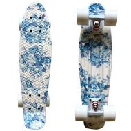 Lmai Skateboards LMAI 22 Cruiser Skateboard Graphic Mini Complete Skateboard (White Floral)