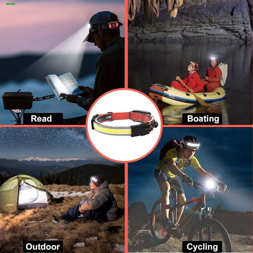  LoTanop Rechargeable Headlamp 2 Pack, 230° Illumination Wide Beam Headlamp, 1000 Lumen, 3 Modes, Super Bright LED Headlamp, Lightweight Head Lamp for Hiking, Running, Fishing, Camping