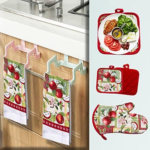  [아마존베스트]American Mills Juicy Apple Decor 5 Piece Printed Kitchen Linen Set Includes Towels Pot Holders Oven Mitt