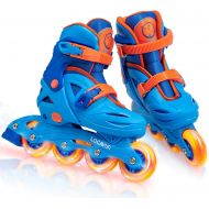 LOCAVUN Adjustable Light up Inline Skates for Kids, Hard Shell Roller Blades for Girls and Boys