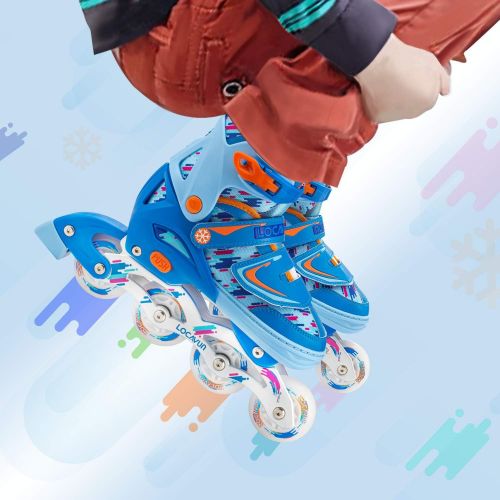  LOCAVUN Adjustable Light up Inline Skates for Kids, Hard Shell Roller Blades for Girls and Boys