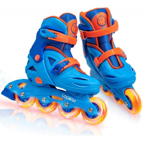  LOCAVUN Adjustable Light up Inline Skates for Kids, Hard Shell Roller Blades for Girls and Boys