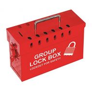 Lockout Safety Supply 7299R-UN Group Lockout Tagout Box, 휴대용, 스틸, 레드