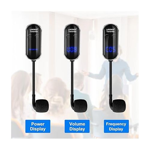  UHF Wireless Headset Microphone System: Mic Headset - LED Digital Display, Head Handheld Mic 2 in 1, Working Time 6H, 165 ft Range Mic for Voice Amplifier, Tour Guide, Teaching, Fitness, PA System